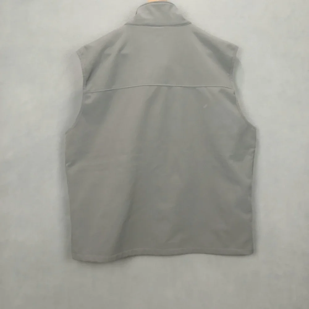 Glacier's‎ Edge Softshell Vest Mens XL Gray Fleece Lined Stretch Logo Full Zip